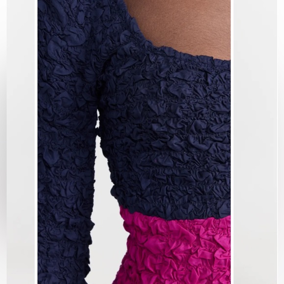 Mara Hoffman Amy Popcorn Dress Navy Pink NWT SZ S - Picture 4 of 7